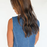 Stretch Denim Vest - Ana Patricia Boutique