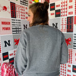 In My Husker Era Crewneck- Grey - Ana Patricia Boutique
