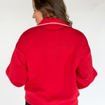 Scuba Piping Quarter Zip- Red/Cream - Ana Patricia Boutique