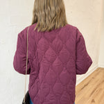 Quilted Half Zip Jacket- Cherry - Ana Patricia Boutique