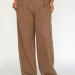 Pleated Wide Leg Pants- Brown - Ana Patricia Boutique