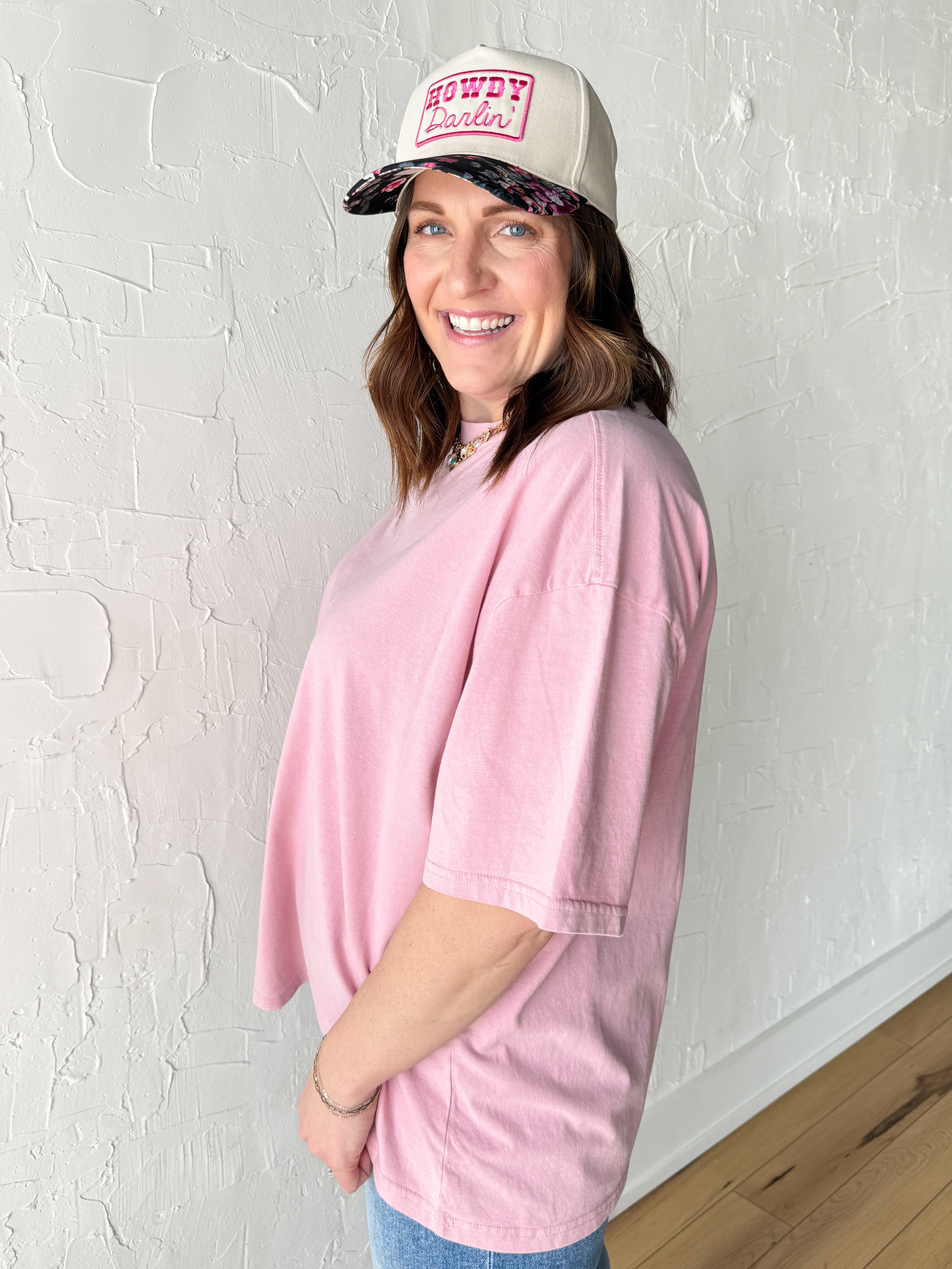 Oversized Basic Tee- Blush - Ana Patricia Boutique