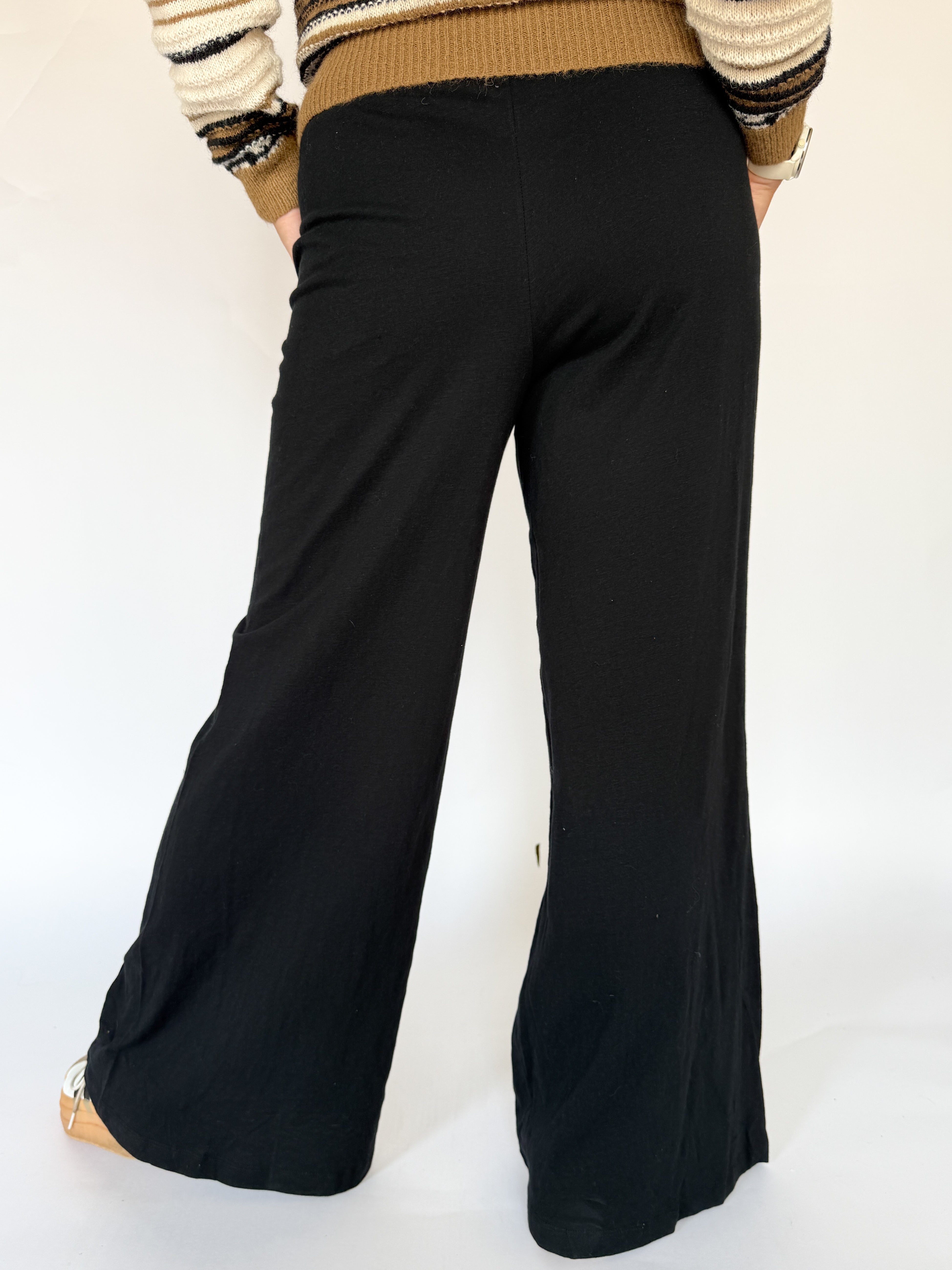 Everyday Wide Leg Pants- Black - Ana Patricia Boutique
