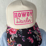 HOWDY Darlin' Embroidery Patch Floral Hat: Black - Ana Patricia Boutique