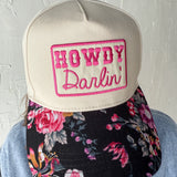 HOWDY Darlin' Embroidery Patch Floral Hat: Black - Ana Patricia Boutique