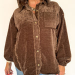 Button Down Jacket- Chocolate - Ana Patricia Boutique