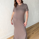 Scuba Maxi Dress- Mocha - Ana Patricia Boutique