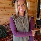 Button Up Sweater Vest- Olive