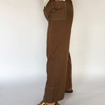 Wide Leg Pants-Brown - Ana Patricia Boutique