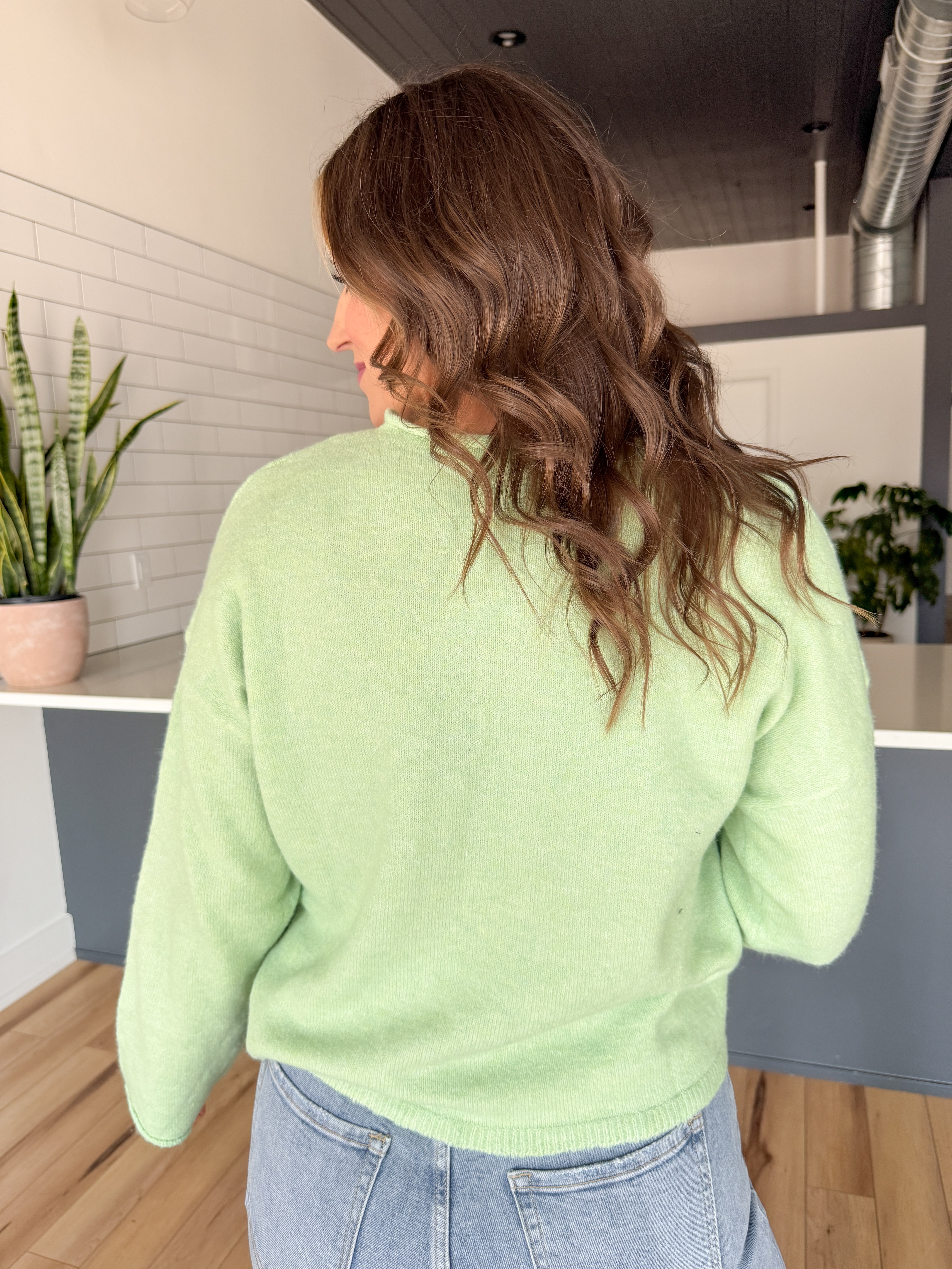 Classic Button Cardigan Top- Mint - Ana Patricia Boutique