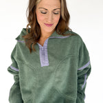 Fleece Half Zip Pullover- Green - Ana Patricia Boutique