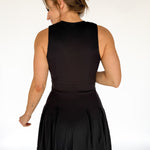 Pleated Romper Dress- Black - Ana Patricia Boutique