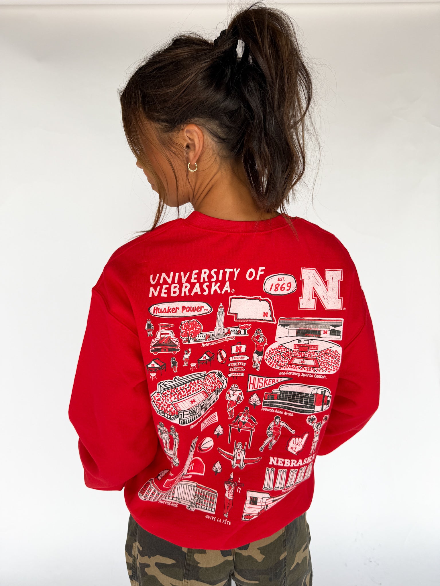 Huskers Hand Sketched Crewneck - Ana Patricia Boutique