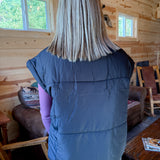 Oversized Puffer Vest- Black