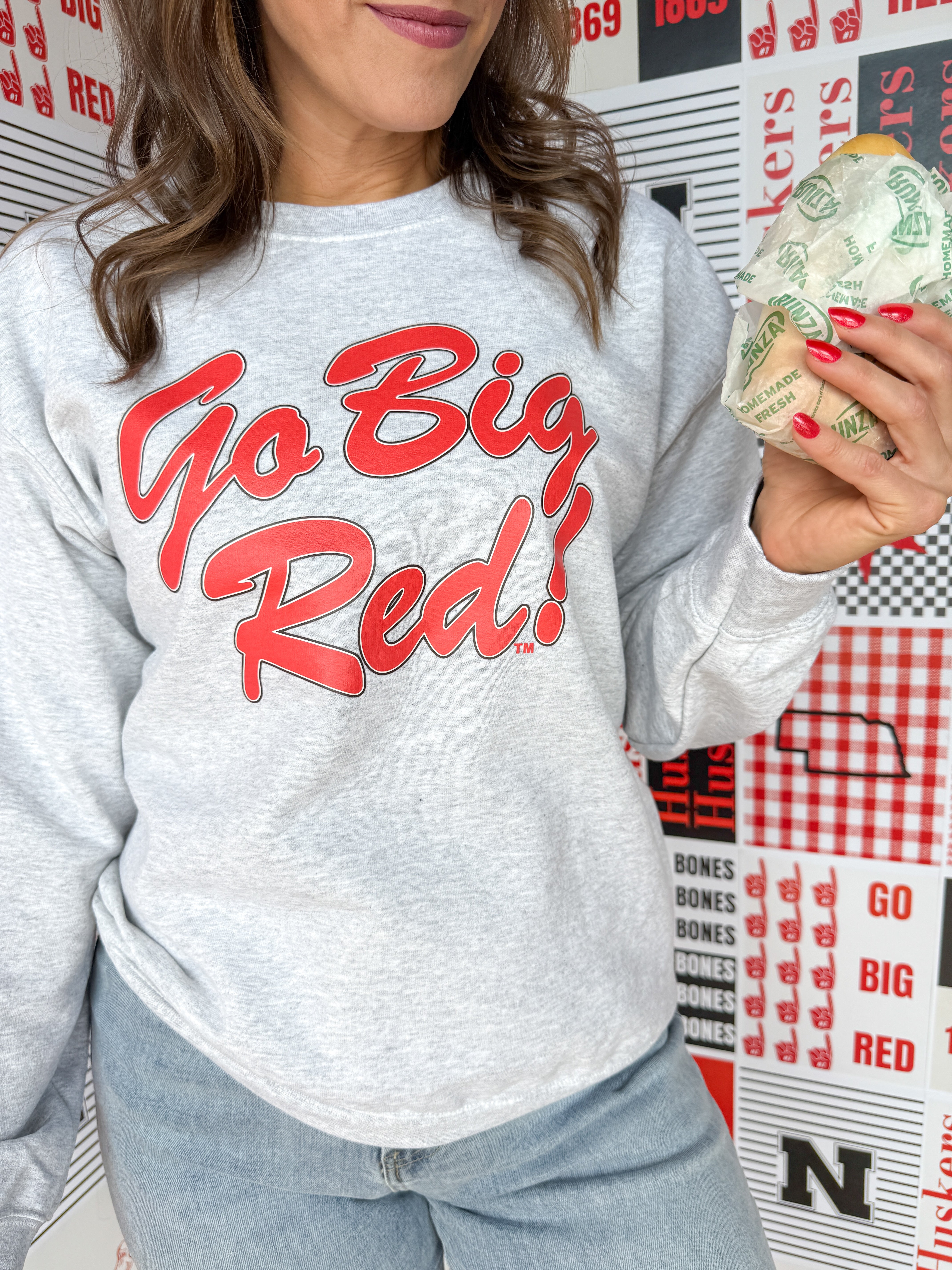 Go Big Red! Crewneck - Ana Patricia Boutique