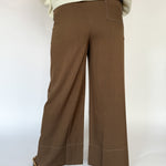 Wide Leg Pants-Brown - Ana Patricia Boutique