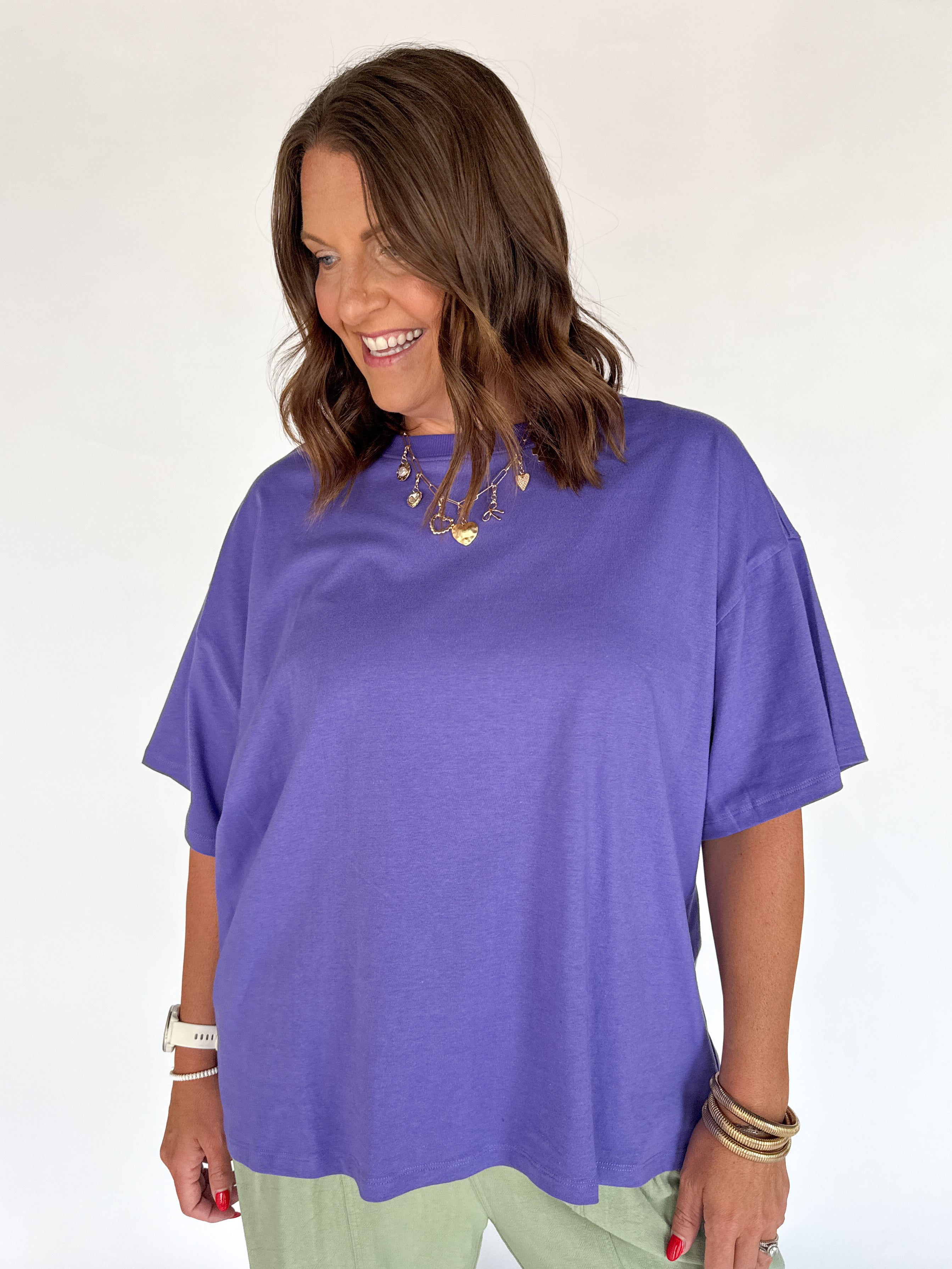 Crewneck Tee- Purple - Ana Patricia Boutique