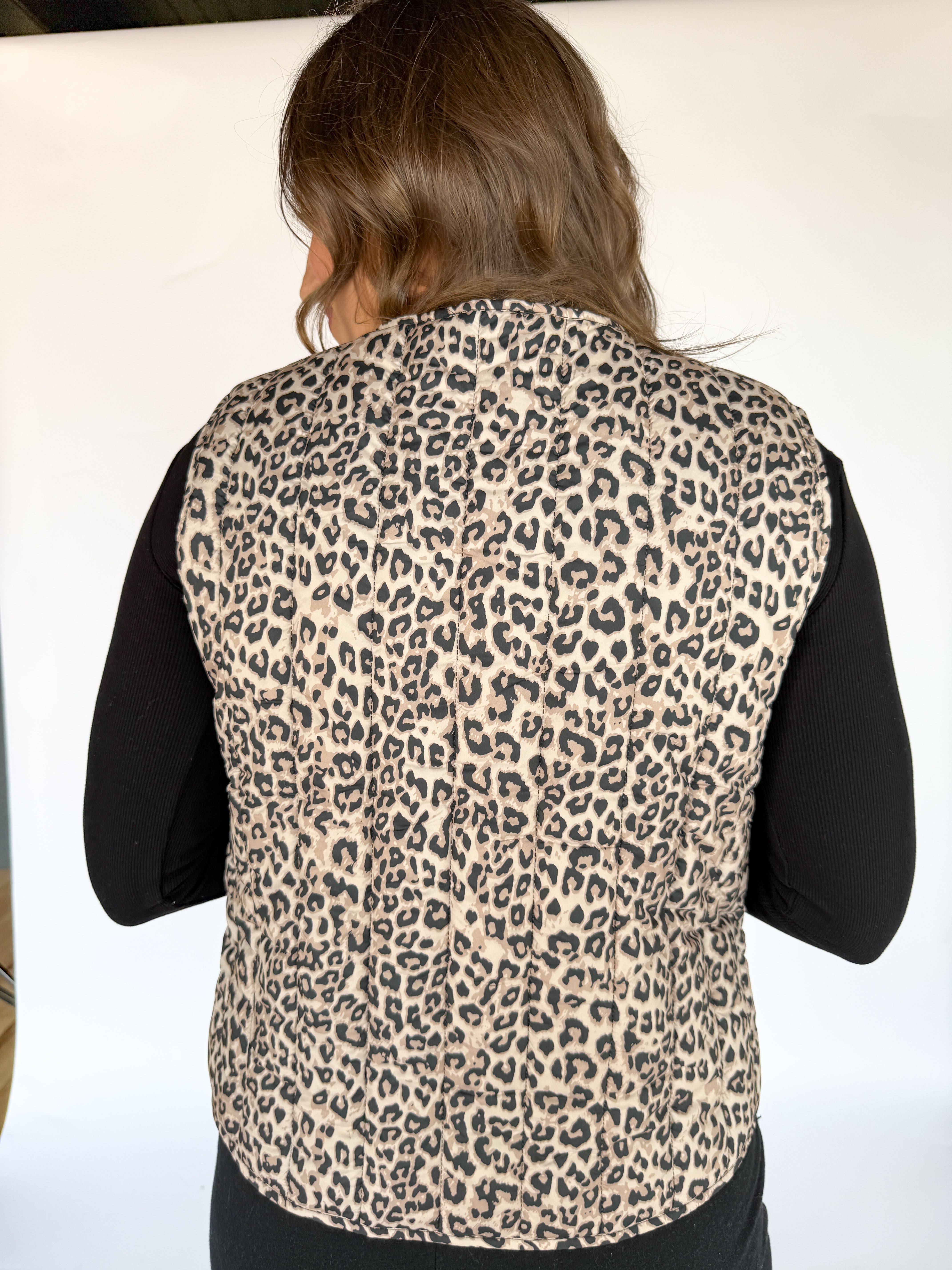 Leopard Tie Front Vest - Ana Patricia Boutique