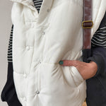 Oversized Puffer Vest- Cream - Ana Patricia Boutique