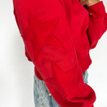 Star Patched Crewneck- Red - Ana Patricia Boutique