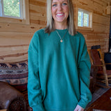 Oversized Mineral Crewneck- Green