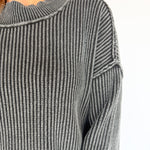 Washed Side Slit Sweater-Black - Ana Patricia Boutique