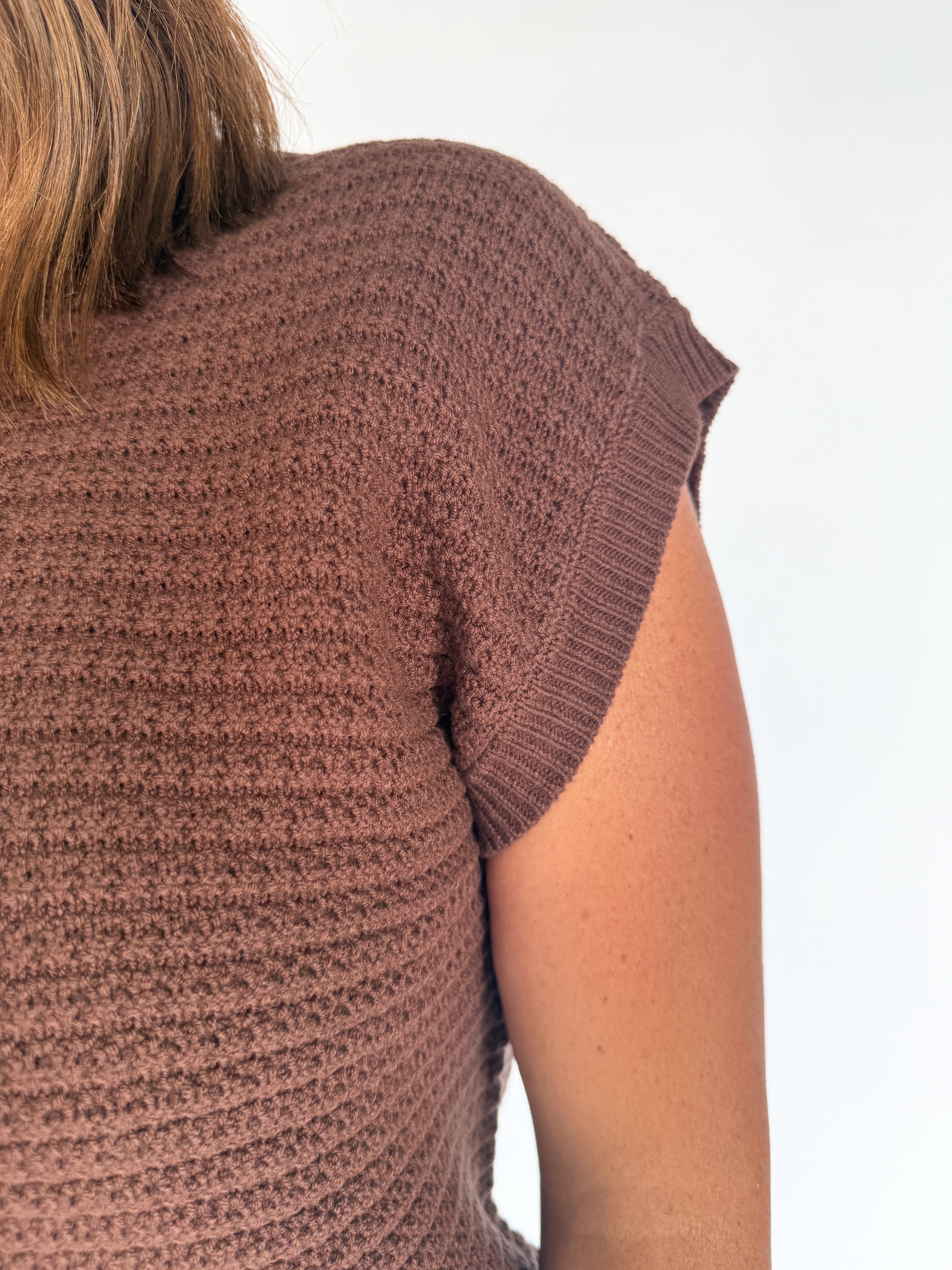 Button Down Cardigan Top- Brown - Ana Patricia Boutique