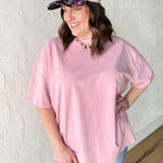 Oversized Basic Tee- Blush - Ana Patricia Boutique