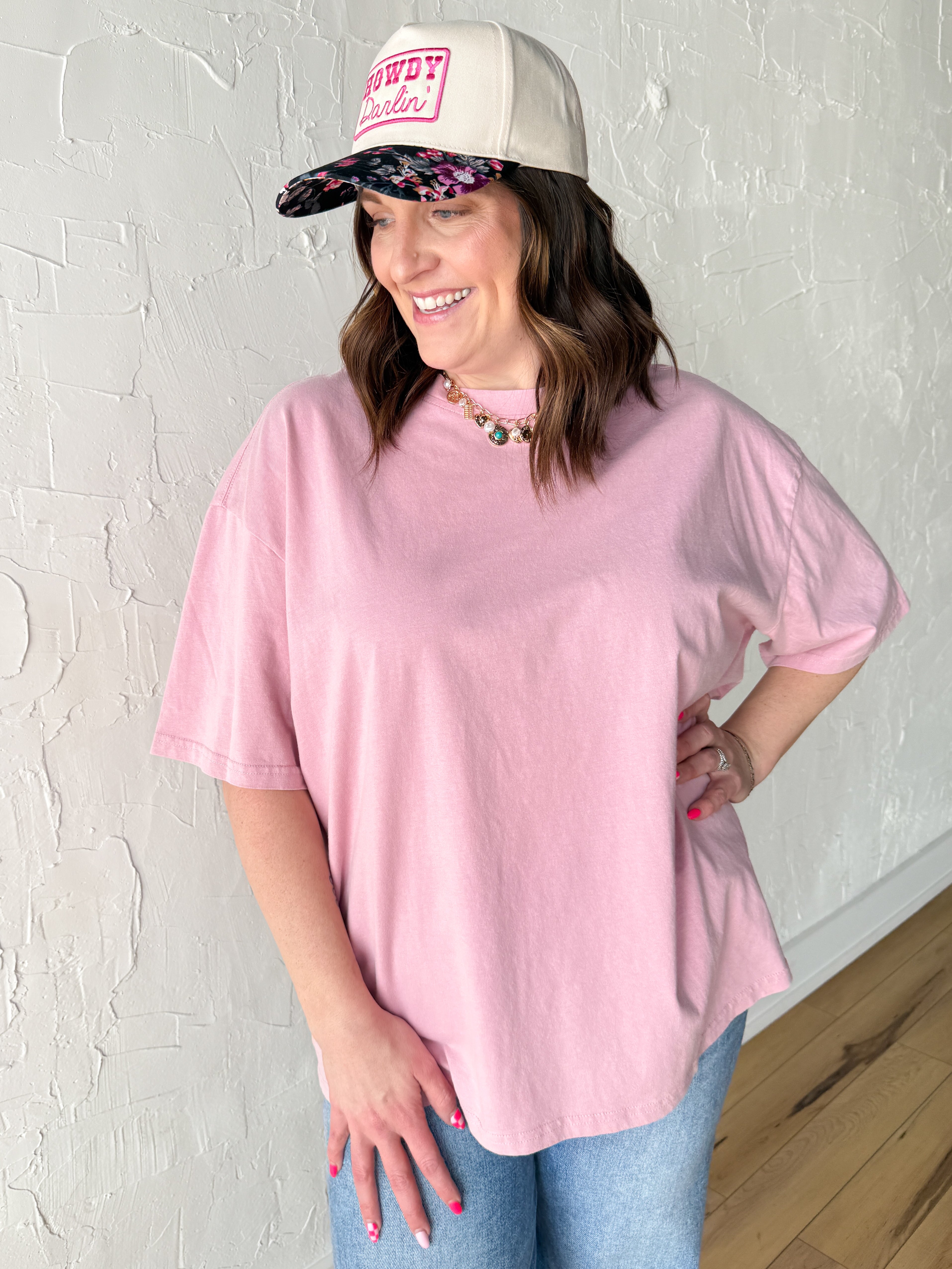 Oversized Basic Tee- Blush - Ana Patricia Boutique
