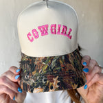 Cowgirl Camo Trucker Hat- Pink - Ana Patricia Boutique