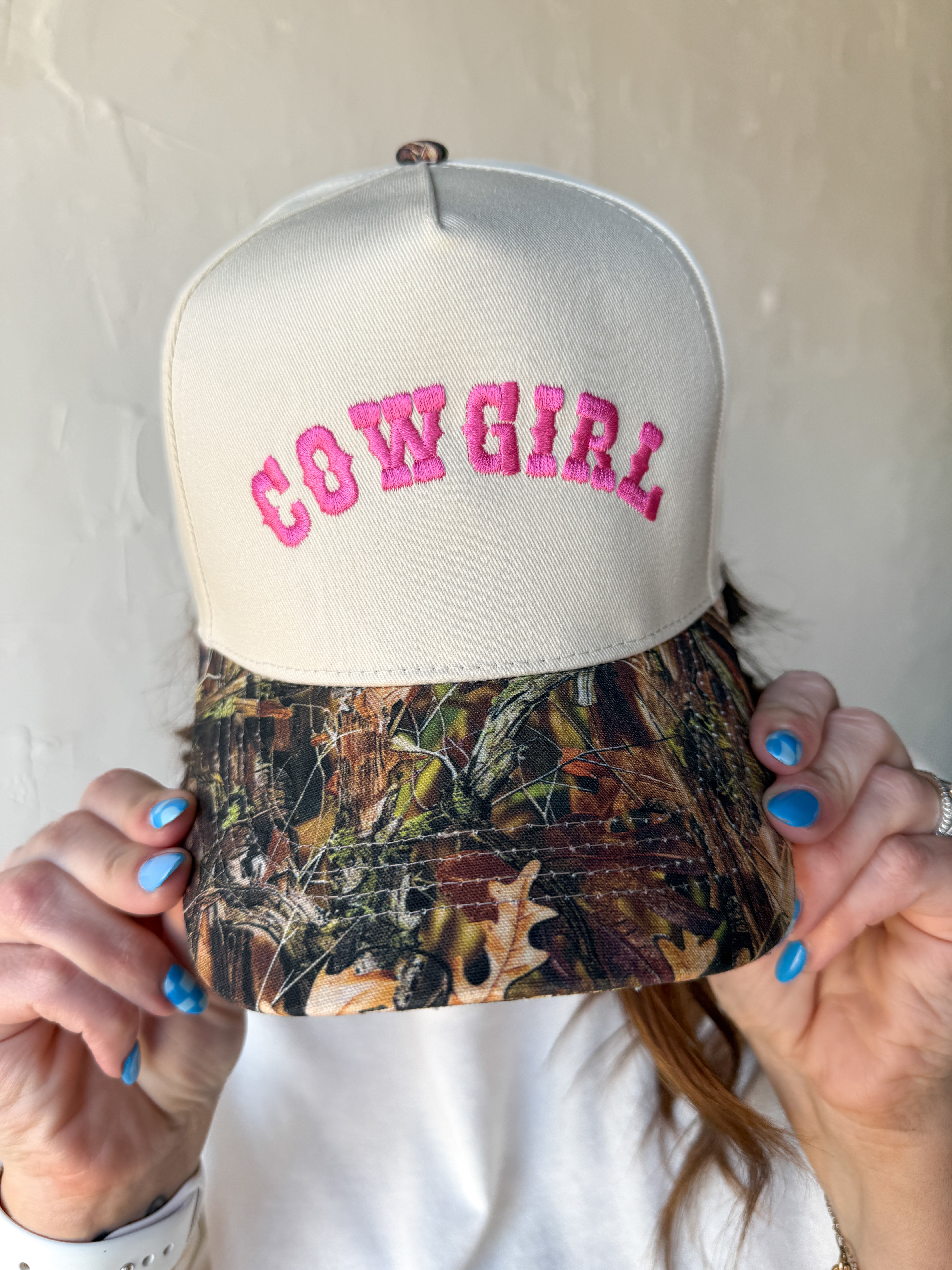 Cowgirl Camo Trucker Hat- Pink - Ana Patricia Boutique