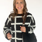 Black and White Check Sweater - Ana Patricia Boutique