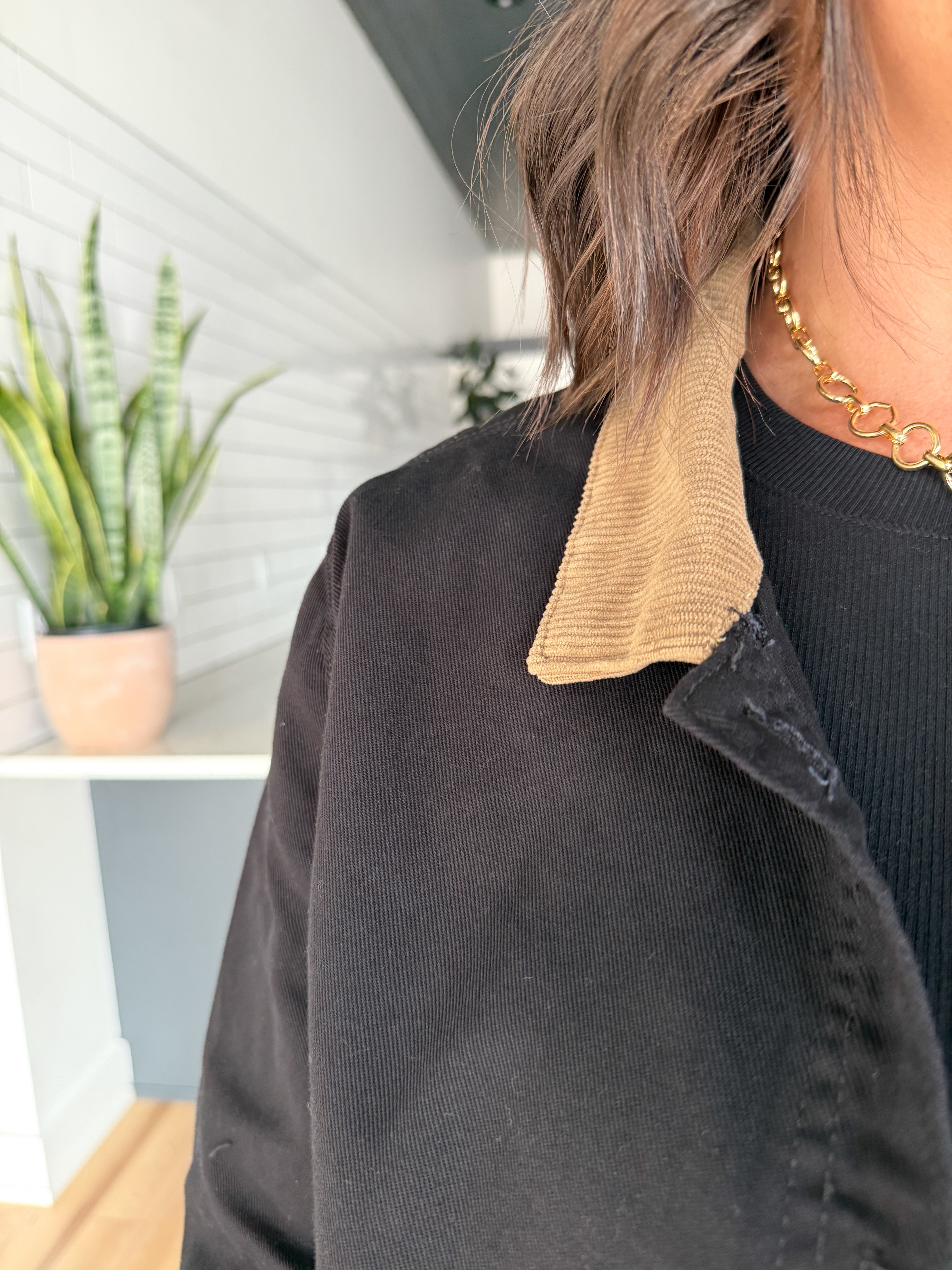 Twill Barn Jacket- Black - Ana Patricia Boutique