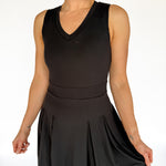 Pleated Romper Dress- Black - Ana Patricia Boutique
