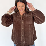 Button Down Jacket- Chocolate - Ana Patricia Boutique