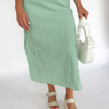 Stripe Open Back Maxi Dress- Green - Ana Patricia Boutique