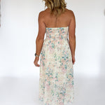 Strapless Floral Eyelet Dress - Ana Patricia Boutique