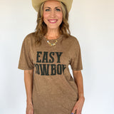 Easy Cowboy Graphic Tee- Mocha - Ana Patricia Boutique
