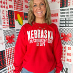 The Cornhusker State Crewneck-Red - Ana Patricia Boutique
