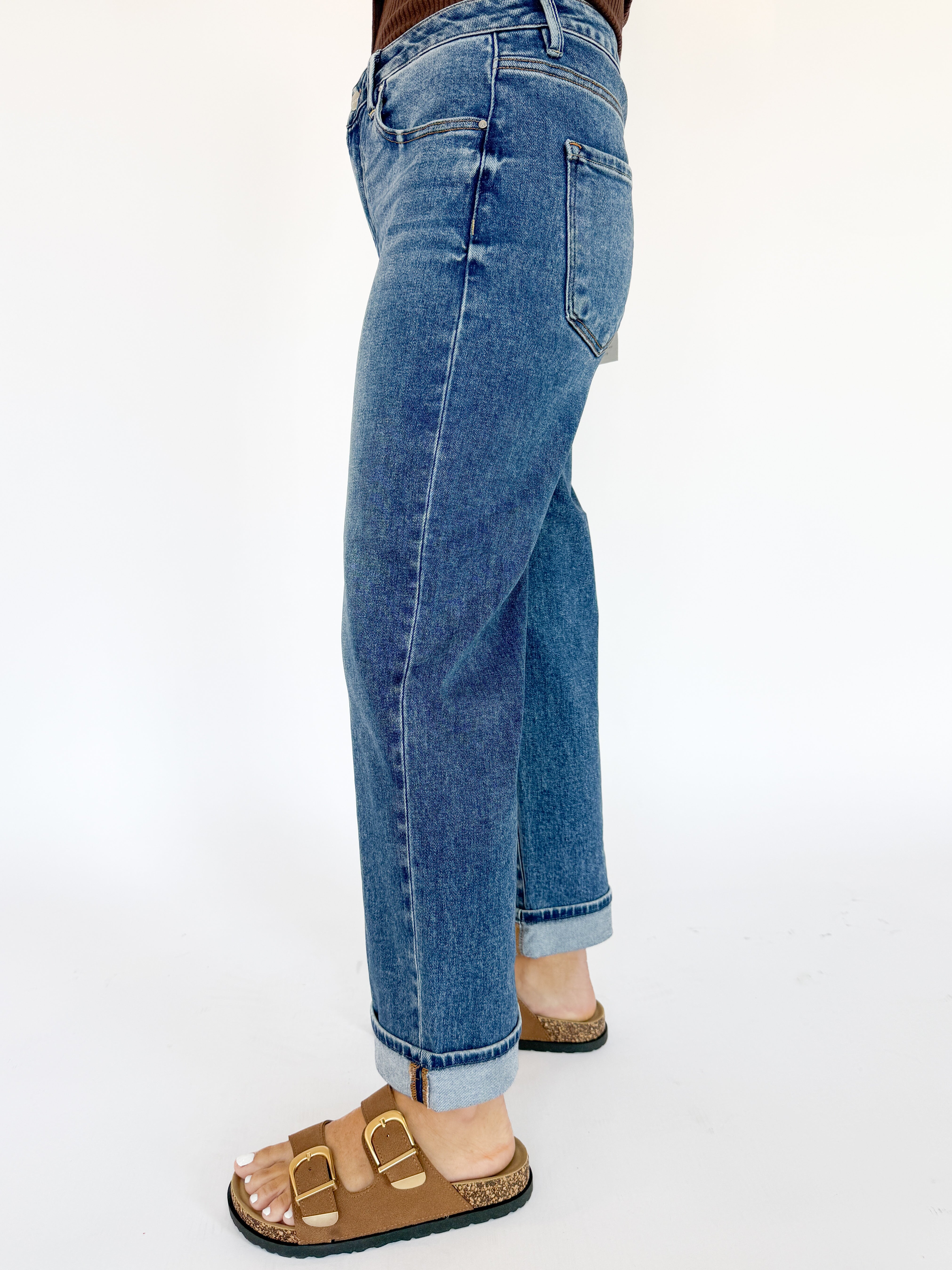 Boyfriend Mid Rise Cuffed Jeans - Ana Patricia Boutique
