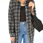 Plaid Brushed Jacket-Black/White - Ana Patricia Boutique