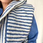Stripe Zip Up Vest- Blue - Ana Patricia Boutique