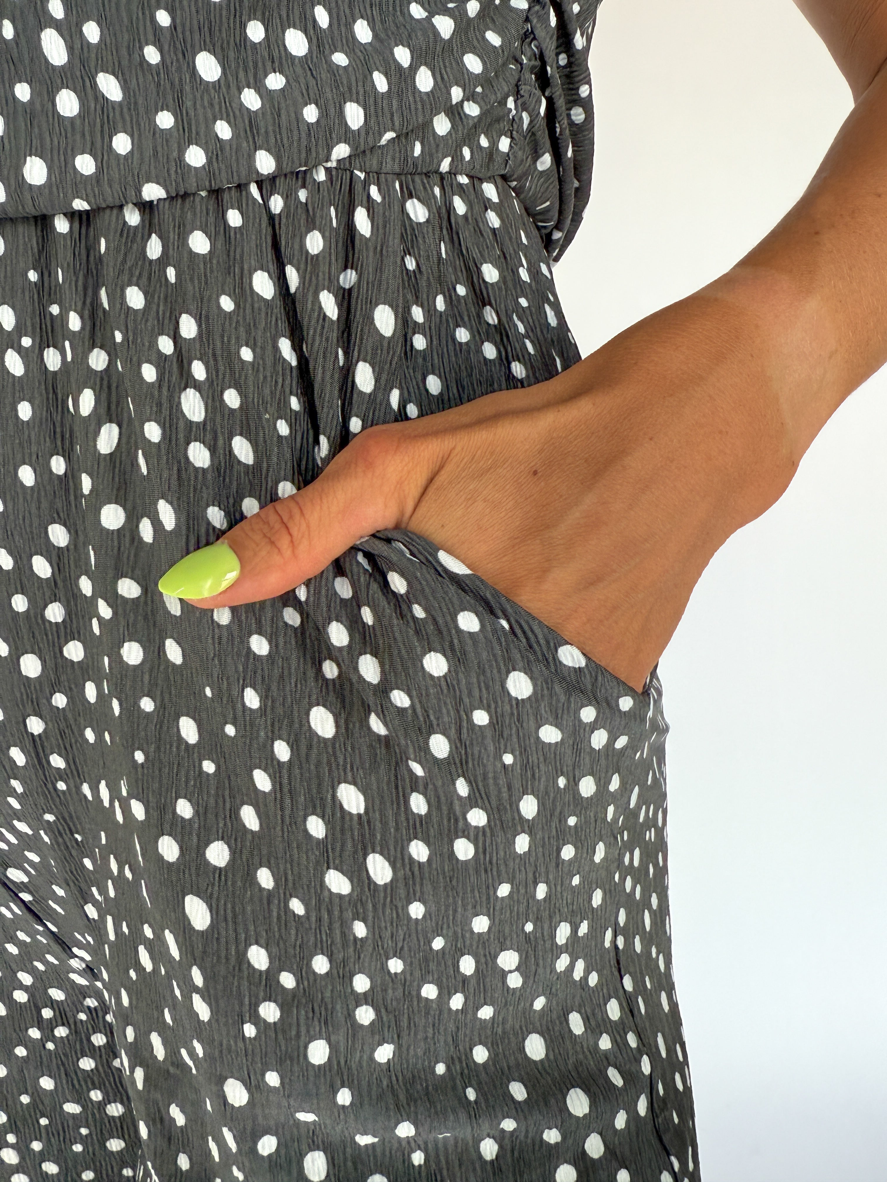 Cowl Neck Polka Dot Jumpsuit - Ana Patricia Boutique