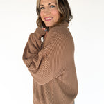 Half Button Waffle Knit Pullover - Ana Patricia Boutique
