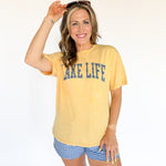 Lake Life Mineral Wash Tee- Yellow - Ana Patricia Boutique