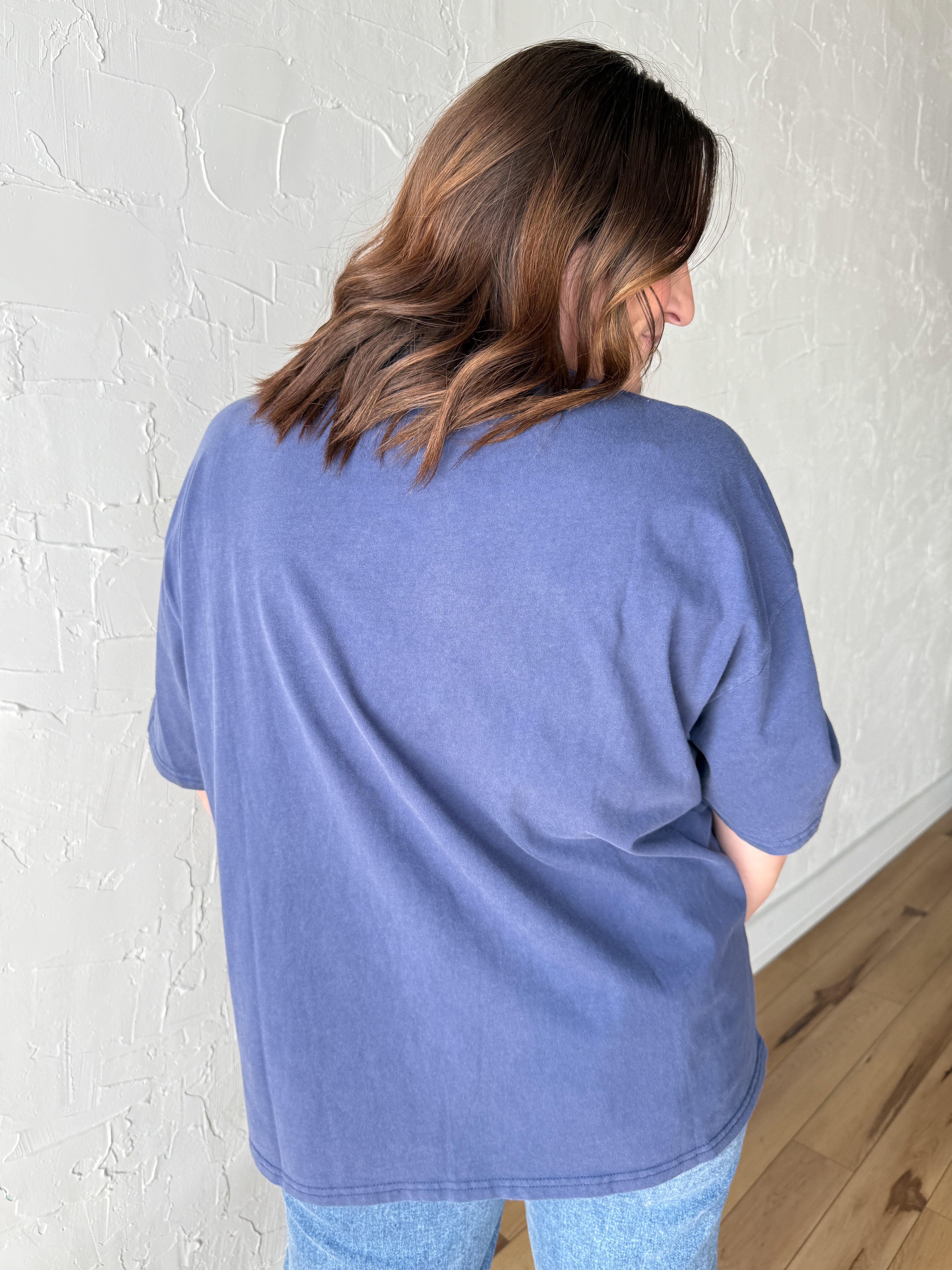 Oversized Basic Tee- Navy - Ana Patricia Boutique