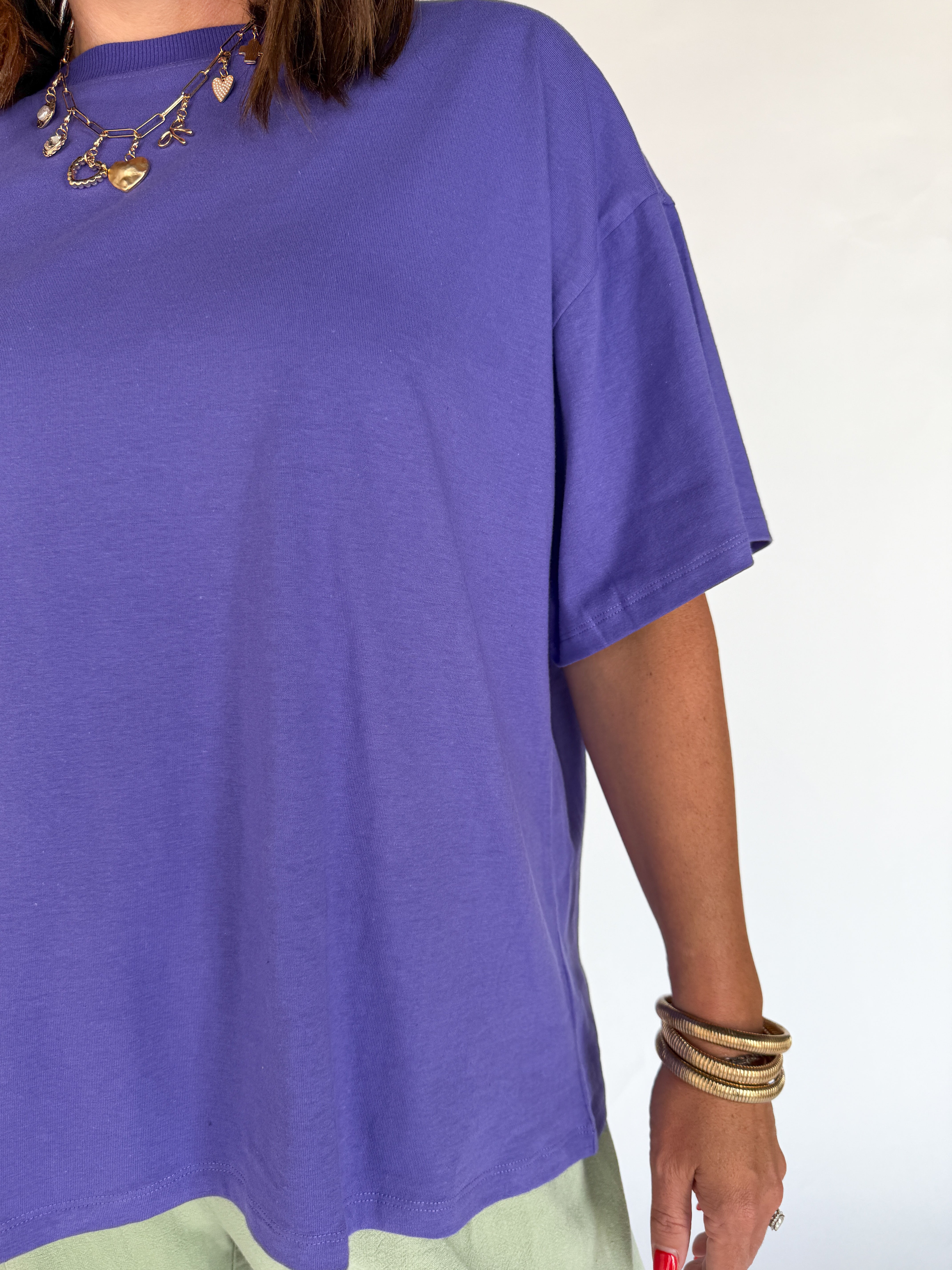 Crewneck Tee- Purple - Ana Patricia Boutique