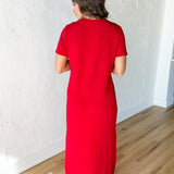 Scuba Maxi Dress- Red - Ana Patricia Boutique