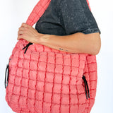 Puffer Hobo Tote Bag: Coral - Ana Patricia Boutique