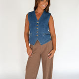 Stretch Denim Vest - Ana Patricia Boutique